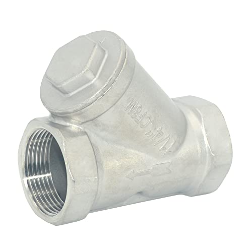 Image of 1-1 /4 inch WYE Strainer Mesh Filter Valve,800WOG Y-Spring NPT Female Check Valve,Stainless Steel SS316 CF8M