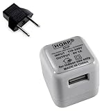 HQRP White USB Power Adapter Compatible with Samsung SM-V100T LTE Mobile Hotspot Pro, AC to USB Adapter Battery Charger Power Supply Plus HQRP Euro Plug Adapter