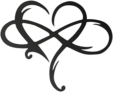 Victop Infinity Heart Metal Wall Art, Unique Heart Steel Wall Decoration, Personalized Love Wall Sign, Wall Hanging Decor for Home Outdoor Living Room Bedroom Art Ornaments Anniversary (13.7 x 11.4in)