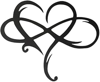 Victop Infinity Heart Metal Wall Art, Unique Heart Steel Wall Decoration, Personalized Love Wall Sign, Wall Hanging Decor for Home Outdoor Living Room Bedroom Art Ornaments Anniversary (13.7 x 11.4in)