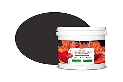 BOX DECO COULEURS Pittura naturale ecologica per interni esterni effetto raso Natura - 1L / 13 m² [Classe energetica A+], nero polveroso