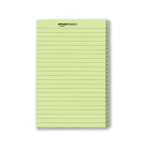 Image of amazon basics Wide Ruled 5X 8 - Inch 50-Sheet Lined Writing Note Pad, Green - Pack Of 12
