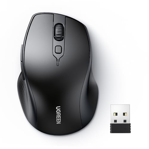 Mouse De Computadora, Personal Computer UGREEN Ratón Bluetooth Inalámbrico 2.4G, Wireless Mouse, 4000 dpi, 6 Botones, Ratón Ergonómico para Ordenador Portátil Tablet Teléfono Móvil, Ratón...