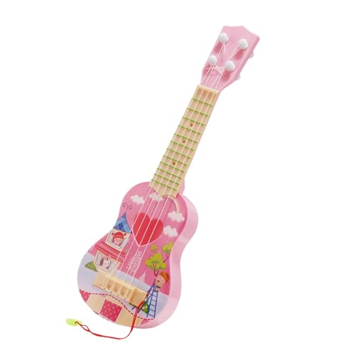 P Prettyia キッズウクレレギターおもちゃ ピック付き 教育学習玩具 ミニギター音楽玩具 男の子 女の子 赤ちゃん 就学前キッズギフト用, ピンク