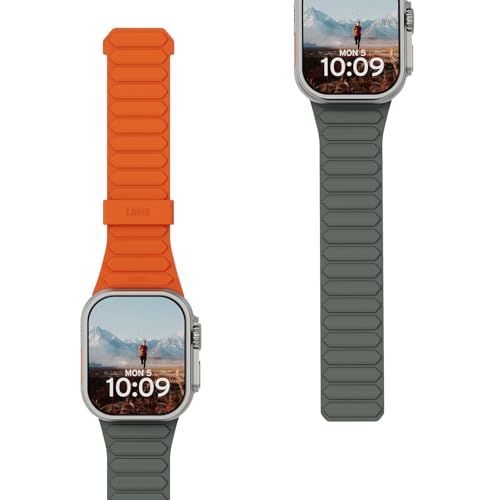 Image of Urban Armor Gear UAG Pathfinder Silicone Double Side Reversible Magnetic Watch Strap Designed for Apple Watch (49mm / 46mm / 45mm / 44mm) (Series 4-11 / Ultra 3 /2 / Ultra /SE / SE2) (Watch NOT Included)