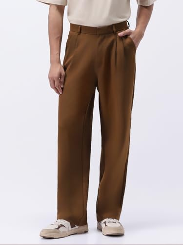 Image of Urbano Fashion Men's Loose Baggy Fit Solid Korean Pants Stretchable