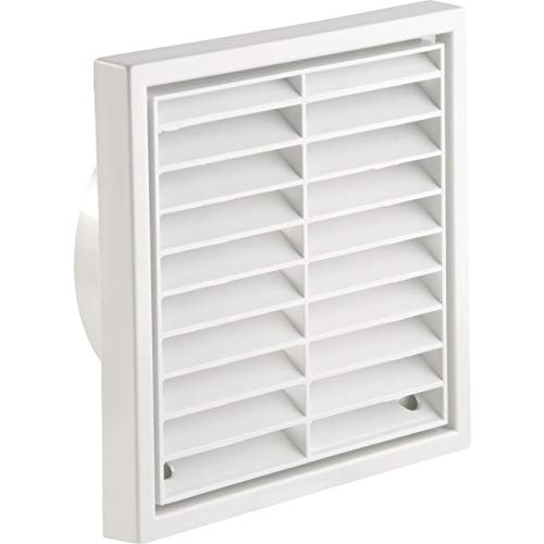 Manrose 100mm External/Internal Fixed Grille for Extractor Fans White 1152W