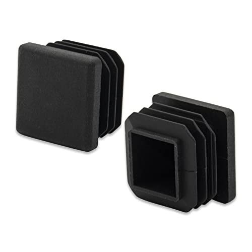 Image of Flyshop 22 x 22 mm, 0.87 inch x 0.87 inch Black Plastic Hole Plugs Square Tubing End Caps Tube Inserts Durable Furniture Glide for Chair Table Stool Leg 8 Pack