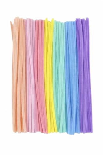 Image of TRAIS Pipe Cleaners Pastel for Crafts (100 PCS) | Soft Chenille Stems for DIY Art & Craft, Flexible Fuzzy Bendable Sticks for Kids Craft, School Projects & Decoration Supplies (Any 4-5 Colors)