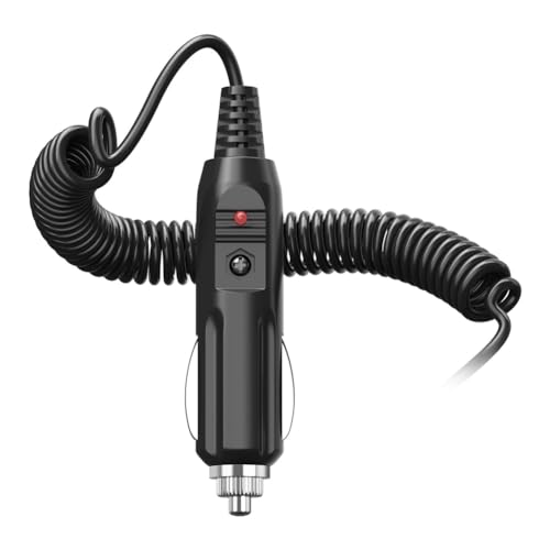 wudoo Cable de Alimentación para Cargador de Coche DC 12V Universal 5,5X2,1 mm para Encendedor de Coche Fusible Incorporado de 3A con Luz Indicadora