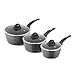 Price comparison product image Tower T81212 Cerastone Forged 3 Piece Saucepan Set with Non-Stick Coating and Soft Touch Handles,18/20/22cm, Graphite
