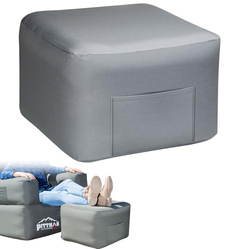 Pittman Inflatable Ottoman Foot Rest for Camping - Outdoor Pouf Ottoman is Waterproof for Camping & Patio - Removable Cover for Easy Cleaning - Inflatable Foot Stool Matches Our Popular Furniture Set
