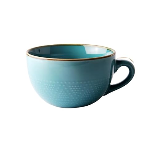 スープカップ 大きめ ボウル 700ml 大容量 マグカップ 電子レンジ対応 男女兼用 コップ 食器 朝食 お茶 牛乳 (ブルー,蓋なし)