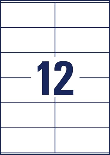 AVERY Zweckform 3424-10 Adressaufkleber (120 Etiketten, 105x48mm auf A4, FSC, bedruckbareAbsenderetiketten, selbstklebende Klebeetiketten mit ultragrip, ideal fürs HomeOffice) 10 Blatt, weiß
