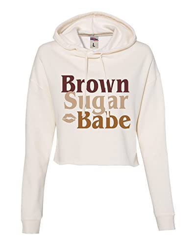 Go All Out Large Bone Women Brown Sugar Babe Black Women Heritage Pride Cropped Hooded Sweatshirt