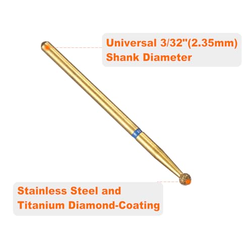 Set 5 pcs Punta de Fresa Diamante 2.5mm HARFINGTON miniatura 4