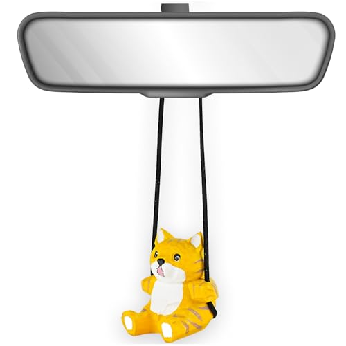 VIPbuy 100% fait à la main en bois balançoire chat décoration à suspendre – Figurine en bois sculpté et peint à la main miroir accessoires décoration...