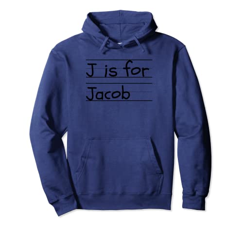 Personalizado J is for Jacob Name Student Kindergarten Sudadera con Capucha