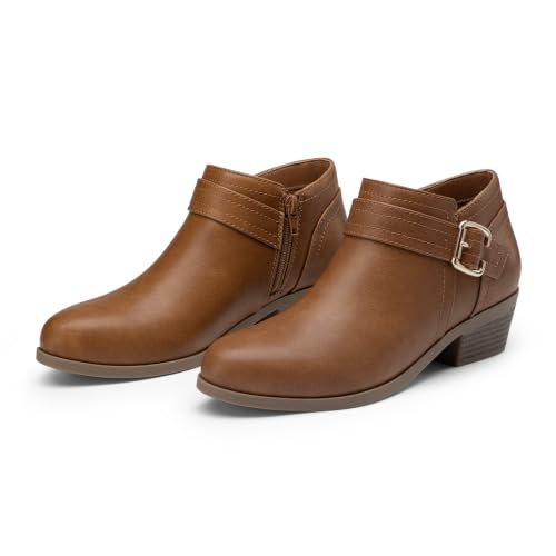 Image of Athlefit Women's Chunky Low Heel Short Ankle Boots