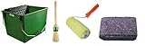 Cubeta con rejilla 16 litros ERP - KIT PARA PINTAR PAREDES RUGOSAS (GOTELÉ), FACHADAS/MUROS - CUBETA 16 L, FIELTRO PROTECTOR SUELOS, RODILLO 22CM, BROCHA PRENSADA Nº 12