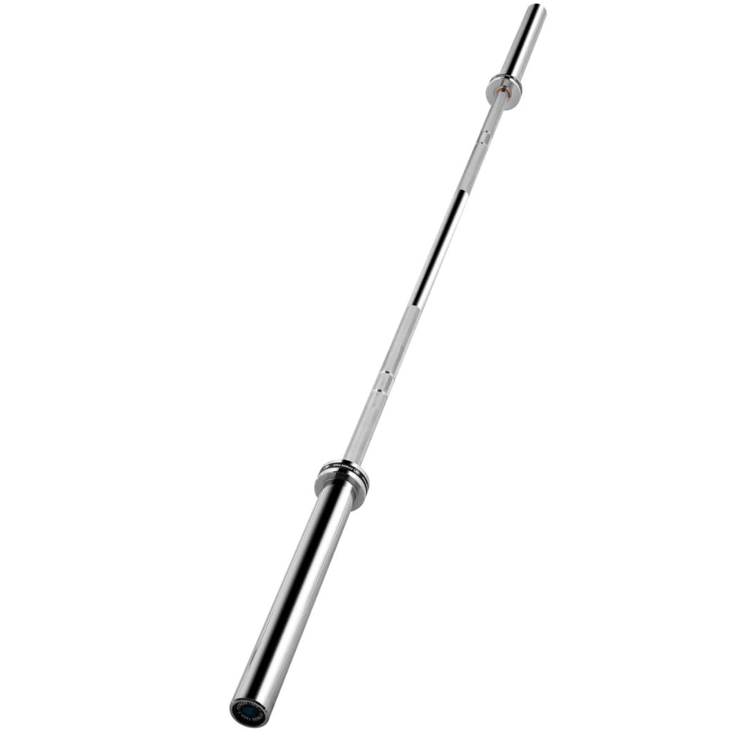 Barre de musculation olympique sans roulements, chromée, convient pour disques de 50 mm de diamètre, poids maximum admis 230 kg, 220 cm x 50 mm, 20 kg