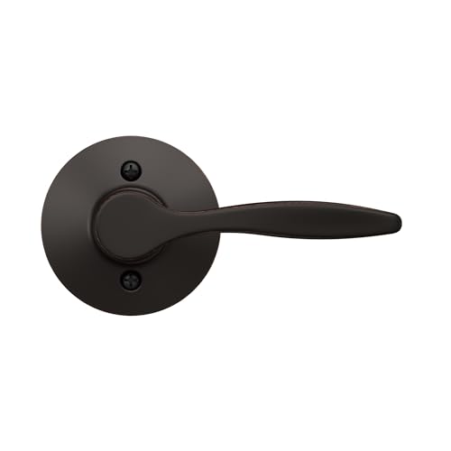 Image of Schlage F170 DEL 716 RH Right Handed Delfayo Door Lever with Standard Trim, One-Sided Non-Turning Dummy Handle, Aged Bronze