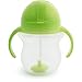 Munchkin Any Angle Sippy Cup for Toddlers, Spill Proof Weighted Straw Cup with Transition Handles for Babies 6 Months and Up, 7 Ounce, Green
