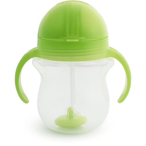 Image of Munchkin Any Angle Sippy Cups for Toddlers, Spill Proof Weighted Straw Cup with Transition Handles for Babies 6 Months and Up, 4 Pack, Blue /Green /Pink /Purple