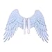pistro Feathered Wing Costume Fashion Decor Dress Up for Party Stage Show Celebrations Angel Wings 41.34x29.53 inch- White