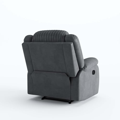 Image of Amazon Brand - Solimo Restora | Single Seater Sofa Recliner | Manual Recliner (Velvet Grey)