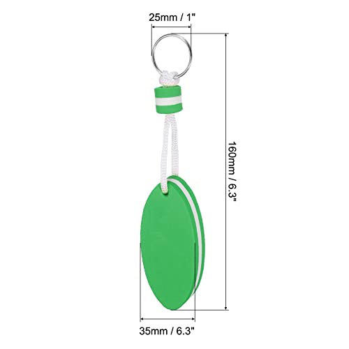 PATIKIL Floating Keychain, 4 Pack Sports Buoy Key Rings Oval Buoyant Keyrings Marine Sailing Key Holder for Fishing Kayaking Green - Image 2