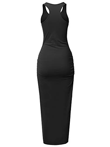 SSOULM Women's Shirring Racerback Tank Maxi Dress with Plus Size3