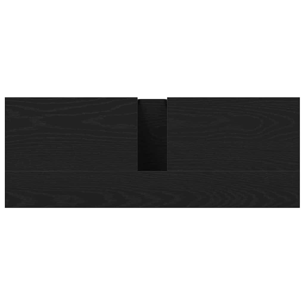 Mueble bajo lavabo de roble negro, 80 x 30 x 60 cm, material de madera con marco de acero, 2 puertas, moderno mueble de baño que ahorra espacio para pequeños baños y aseos de invitados