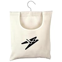 Laundry Clothespin Bag, 12 x 11 in Hang on Line Clothes Pin Hanging Bag Hanging Bag Clothespin Holder with Large Opening for Clothesline Outdoor Outside Wardrobe(Color:White)