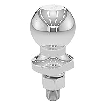 CURT 40097 Chrome ATV, UTV, Lawn Tractor Hitch Ball, 2,000 lbs, 2-Inch Diameter, 5/8 x 1-3/4-Inch Shank