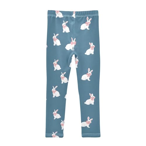 Rabbit Bow Print Girls Leggings Soft Stretch Workout Yoga Dance Pants for Kids Casual Tights2