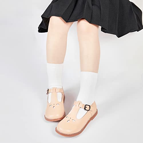 Image of Kiderence Toddler Girl Mary Jane School Uniform Dress Shoes Oxford Flats | Wide Toe Box Great Comfort for Student Shoe and Flower Girl Shoe for Wedding, Parties, Church