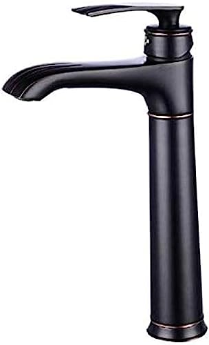 Robinet de lavabo noir mélangeur cuivre chaud et froid salle de bains retro
