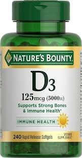 Nature's Bounty D3-5000 IU Softgels Maximum Strength - 240 ct, Pack of 2