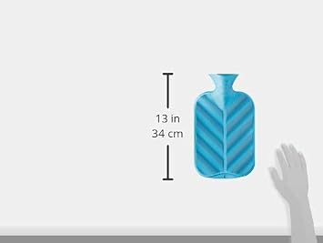 Fashy Hot Water Bottle Single Ripped with 3D Wave, 0.34, Emerald, 340 g