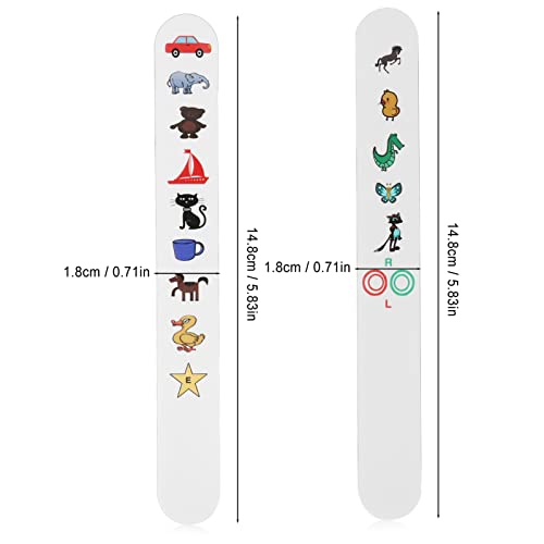 Image of Check Vision Tester Stick, ANGGREK Kids Fixation Stick Vision Tester Clear Colorful Animal Patterns Coating Thicken Eye Test Card(No.2)