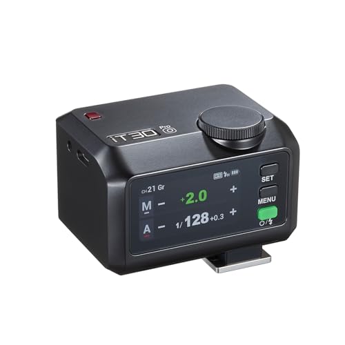 FUNFANG IT30Pro TTL 懐中電灯 ポータブル カメラ撮影用 外部フラッシュ付き 2.4GHz X システム、コンパクト補助光 (黒)