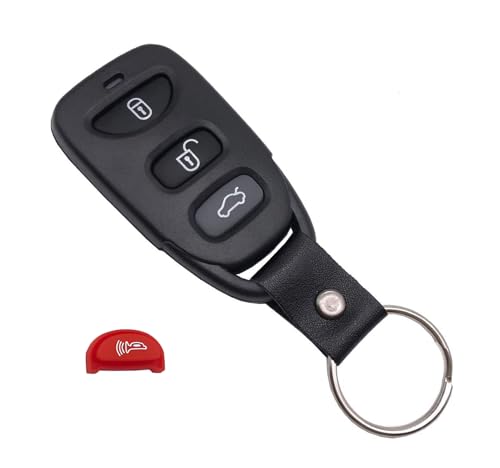 Replacement Key Fob Case Shell Fit for Hyundai Elantra Accent Sonata Kia Optima Keyless Entry Remote Car Key Housing Casing Outer Cover 3 Button + Panic (1)