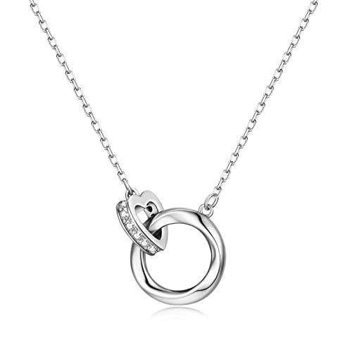 S925 Sterling Silver Necklace for Women - Yellow, White, Rose Gold Exquisite Circle Necklace for Everyday Jewelry