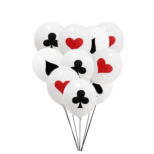 KOMBIUDA 40 Piezas 12 Suministros Para Fiestas Temáticas De Noches De Globos De Fiesta De Juego Espadas Globos De Látex Decoración De Fiesta Única Globos Globos De Póquer