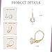 Jewelili 10k Yellow Gold 6mm White Round Cubic Zirconia Leverback Earrings