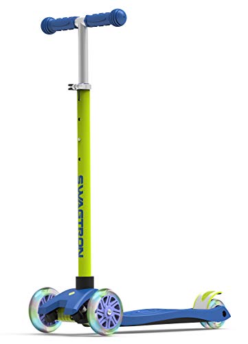 SWAGTRON K5 3-Wheel Kids Scooter with Light-Up Wheels | Quick Assembly | ASTM-Certified | Height-Adjustable for Boys or Girls Ages 3+