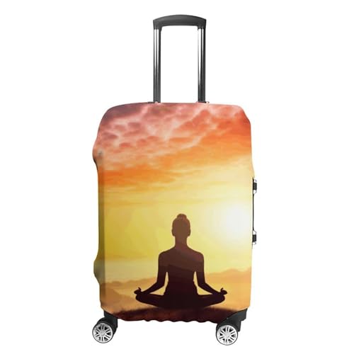 Yoga Meditation Printed Luggage Cover Protector, Fits 18-32 Inch Luggage