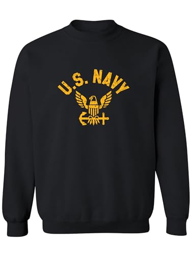 zerogravitee U.S. Navy Vintage Arch Logo with gold ink Crewneck Sweatshirt
