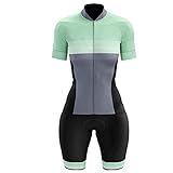 Radsportgesellschaften für Frauen Jumpsuit Fahrrad Weibliche Kleidung Kurzarm mit Gel Pad Hosen (Color : 3038, Size : Medium)